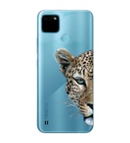 Realme C21Y/C25Y Uyumlu Kaplan Desenli Şeffaf Telefon Kılıfı