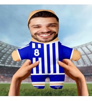 Motto Gift Kişiye Özel Fotoğraflı Lacivert Beyaz Taraftar Peluş Oyuncak 531009
