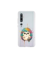 Xiaomi Mi Note 10 ile Uyumlu Splash Kirpi Tasarımlı Şeffaf Silikon Kılıf