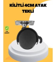 4 cm Kilitli Mobilya Tekerleği Tekli Sessiz ve Dayanıklı