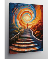 Kanvas Tablo Renkli Spiral Merdiven