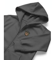 Erkek Rottweiler Baskılı Oversize Fermuarlı Hoodie (Gri)