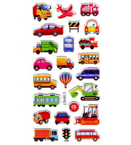Sticker Kabartmalı Stiker Çıkartma Etiket (LTA001)-18x9 cm- Mini Araba Uçak