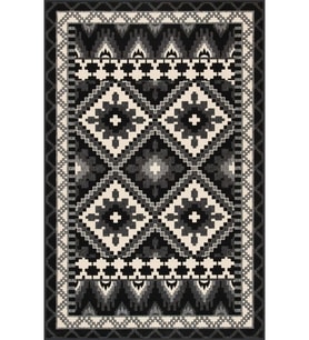 Eliana Home Baskılı, Yıkanabilir Kaymaz Taban Salon Halısı LNA1771 100x150 cm (Siyah)