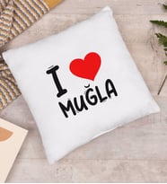 BK Gift I Love Muğla Tasarımlı Yastık - Model 1