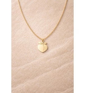 Kişiye Özel 925 Ayar Gümüş Şeftali Model Minimal Kolye (Gold)