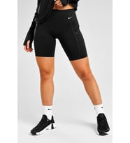 Nike Go Women's High Rise 8" Biker Black Shorts With Pockets Kadın Lazer Kesim Yükske Bel 6 Cepli Tayt Şort Siyah