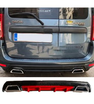 Dacia Logan Kırmızı Difüzör Çiftli Kare Egzoz Görünümlü D Tip Difizör