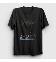 Presmono Unisex Siyah Street Stray Kids T-Shirt 123010tt