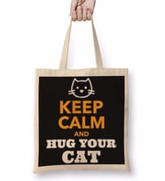 Keep Calm and Hug Your Cat Bez Çanta Uzun Saplı