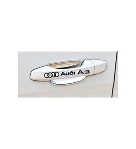 Audi A3 İçin Uyumlu Aksesuar Kapı Kolu Ve Jant Sticker Set 8 Adet 11*1.2 Cm