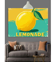 Sarı Limonata İçecek Yazısı Dekoratif Kanvas - Mdf Ahşap Tablo