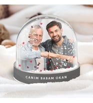 Kişiye Özel Babaya Hediye Fotoğraflı Kar Küresi