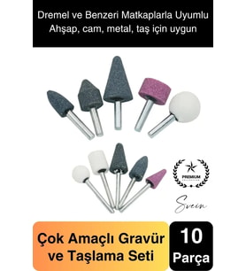 Premium 10 Parça Hobi Gravür Taşlama Ucu Mini Metal Ahşap Oyma Seti Parlatma Zımparalama Fırçalama