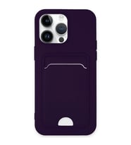 iPhone 14 Pro Kılıf Kelvin Kartvizitli Silikon - Derin Mor