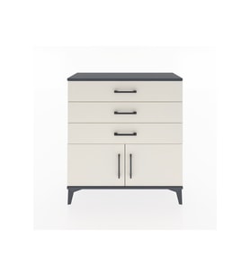 Arges Şifonyer Tek Raflı 3 Çekmeceli 2 Kapaklı 88x30x96 Antrasit-Aytaşı
