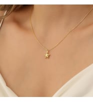 925 Ayar Gümüş Deniz Yıldızı Kolye (Altın)