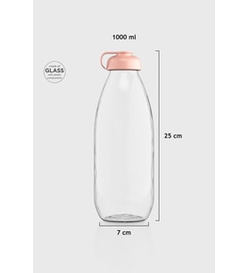 Renga Milky 1000 ml Cam Şişe 181009 Fuşya (Pastel Pembe)
