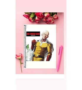 One Punch Man Anime Defter 1 Adet Özel Tasarım A4 Boyutu Telli Kareli Defter 21*29 Cm