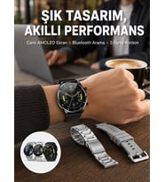 Akıllı Saat Çoklu Kordon Seçeneği Amoled Ekran Çok Fonksiyonlu Bluetooth Bağlantılı Yeni Nesil