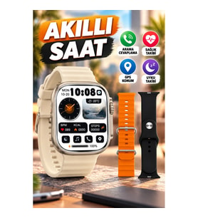Siyah Akıllı Saat Arama Cevaplama GPS Uyku ve Sağlık Takibi