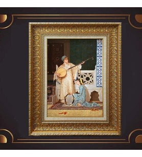 Gold Altın Kalın Çerçeveli Paspartulu Tablo s1890
