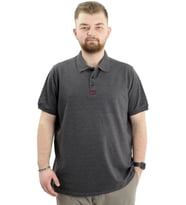 Mode XL Büyük Beden Erkek T-Shirt Polo Yaka Klasik U24328 Antrasit
