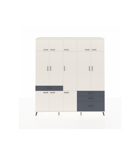 Hyperion Dolap 8 Raflı 4 Çekmeceli 3 Askılı 220x44x243 Aytaşı-Aytaşı/Antrasit