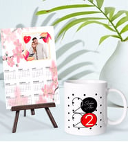 BK Gift Kişiye Özel Yılbaşı Tasarımlı Kupa Bardak ve 13x18cm Fotoğraf Kartlı Şövaleli 2024 Takvim Hediye Seti-7