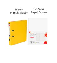 1 Adet Tigra Dar Klasör 1 Adet Noki 100'lü Poşet Dosya Ofis Seti