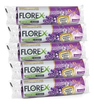 ŞeyliŞeyler - Florex Büzgülü Büyük Boy Çöp Torbası Lavanta Kokulu 65x70 cm 5 Paket