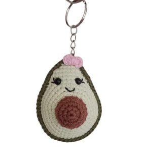 Maskot Avokado Amigurumi Organik Anahtarlık Oyuncak