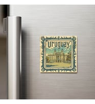 Uruguay Uruguay - Posta Pulu Temalı Ülke - Baskılı Buzdolap Magneti Kare - 9x9 cm