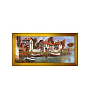 Manzara Temalı Kanvas Tablo 50 x 70 cm Gold Çerçeve