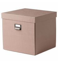 Kapaklı Kutu Düzenleyici IKEA Ev Düzeni Düzenleme Saklama Kutusu Koyu Bej 32x31x30 cm