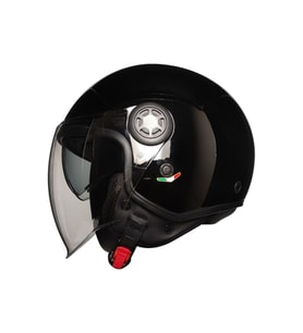 Motosiklet Yarım Kask Camlı Ce Onaylı Güneş Vizörlü Motor Kaskı Black