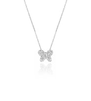 Söğütlü Silver Gümüş  taşlı kelebek kolye (Gümüş)