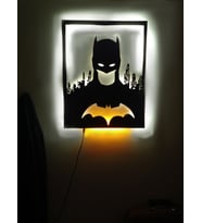 Mony Tasarım Led Işıklı Dekoratif BAT MAN Tablo Duvar Süsü