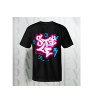 Style Desenli Unisex Yarım Kollu Bisiklet Yaka %100 Pamuk Oversize T-shirt (Siyah)