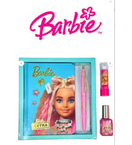 Barbie Lisanslı 10*15 Not Defteri ,Tükenmez Kalem ve Okul Seti (A. Mavi)