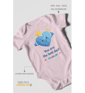You are the best dad Kısa Kollu Bebek Body %100 Pamuk