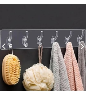 5'li Şeffaf Süper Yapışkan Askı, Banyo, Mutfak Düzenleyici Askı, Kendinden Yapışkanlı