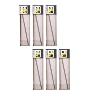 0.3 Kalem Ucu 2H 60 mm 6 Paket 0,3 Min Kalem Uç Teknik Kalem Yedeği Mono Tombow 2H 60 mm 6 Paket (Siyah)