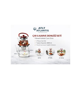 2200ML+600ML 2 PARÇA CAM SET ÇAY VE KAHVE DEMLİĞİ SETİ YÜKSEK KALİTE CAM ÜRÜN MY-AB01
