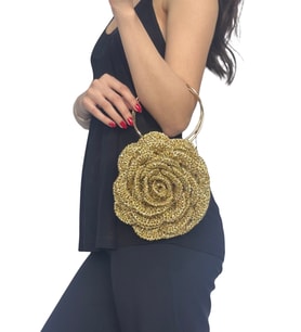 El Yapımı Örgü Gül Çanta – Rose Bag – Metal Saplı - 4 farklı renk seçeneği -