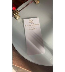Toka, Mum Kartı ve Masa Kartı Gold Yazılı 5x12 cm 105 Adet - Arletikettasarım