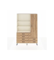 Arges Gardrop 7 Raflı 6 Çekmeceli Tek Kapaklı  132x30x195 Aytaşı-Çam