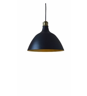 Rys Retro Metal Dekoratif Siyah İçi Gold Eskitme Duylu Tekli Sarkıt Avize çap:28 cm