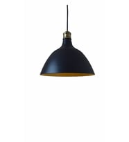 Rys Retro Metal Dekoratif Siyah İçi Gold Eskitme Duylu Tekli Sarkıt Avize çap:28 cm