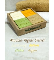 Bitkiselce Mucize Yağlar Serisi Sabun (Zeytinyağı-Bıttım-Defne-Argan) 450 gr. 4 kalıp sabun